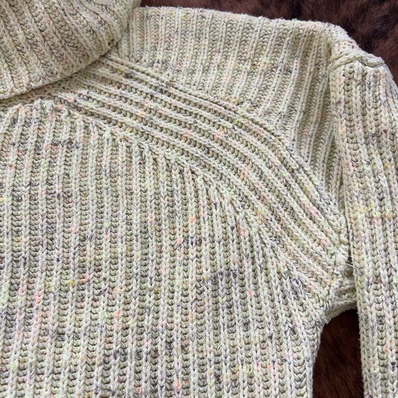 Free People XS Sweater Women's Chunky Knit Sassy Peach Oversized Cowl Neck - Picture 5 of 12